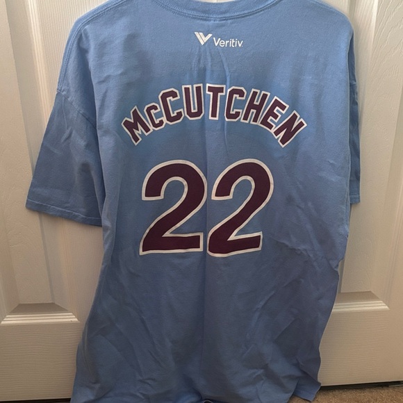 Blue Phillies Andrew McCutchen Giveaway T-Shirt - Picture 2 of 2